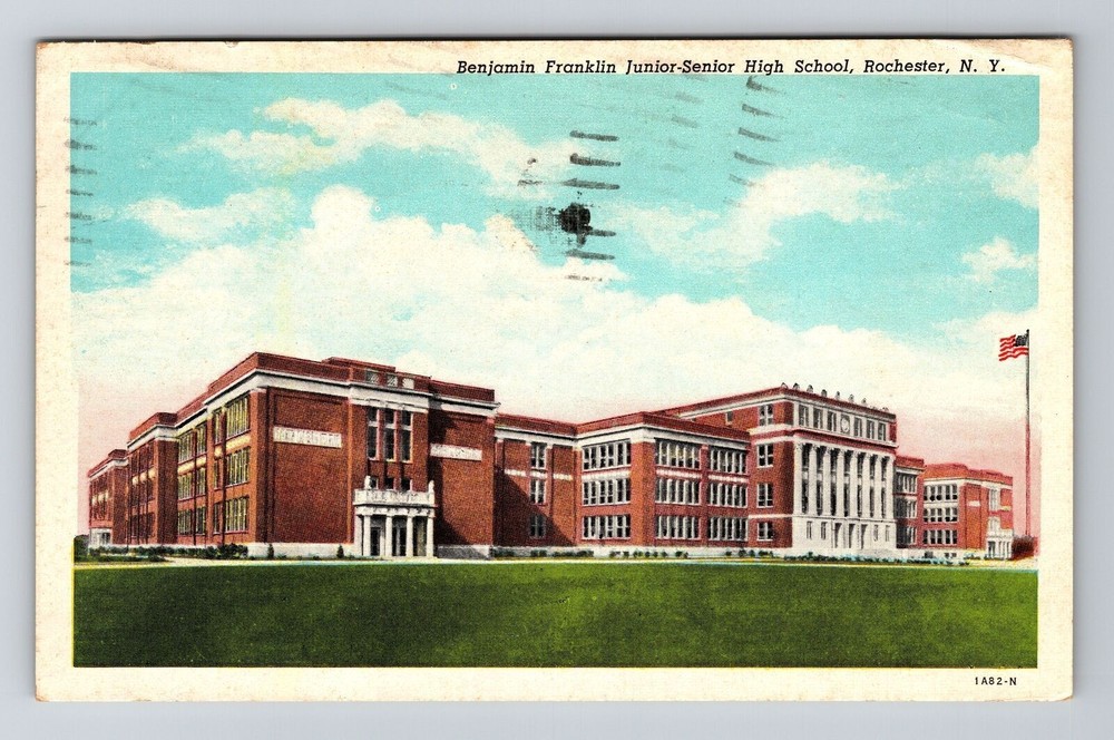 Rochester NY-New York Benjamin Franklin Junior-Senior High School Old Postcard