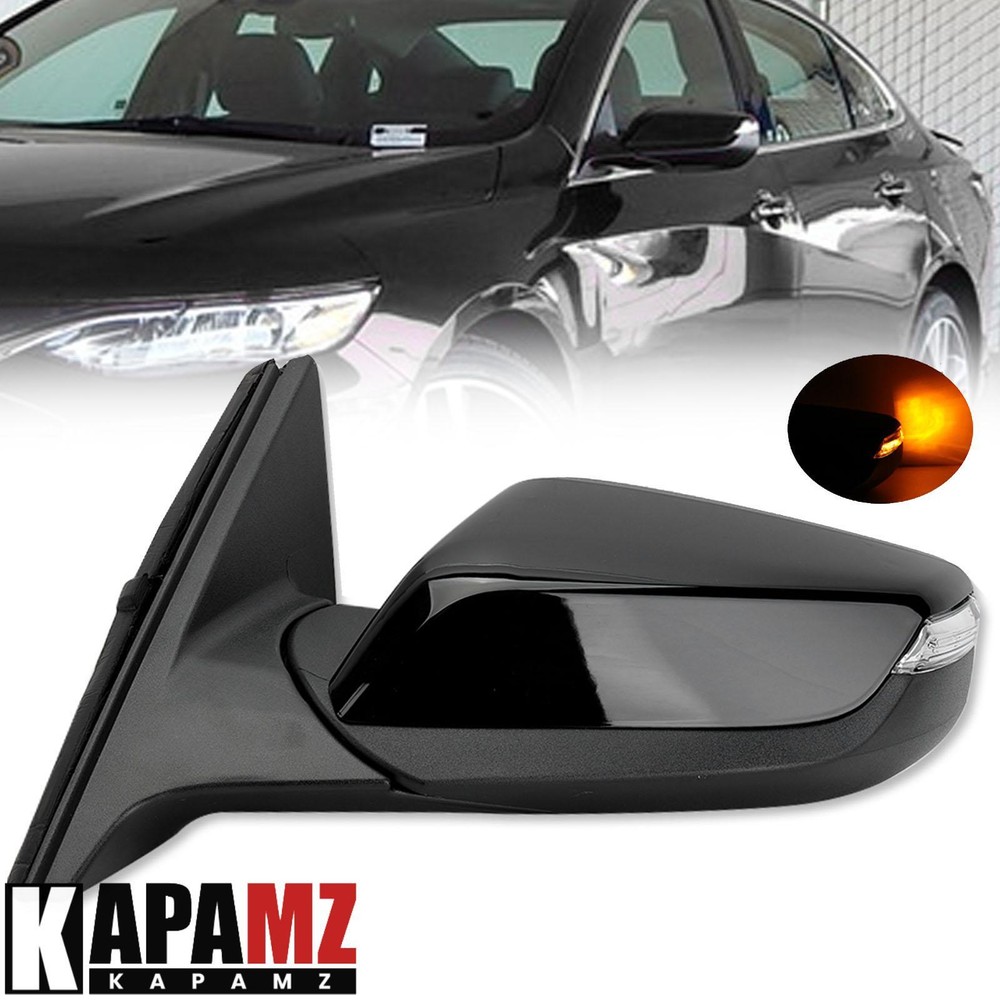 Driver Left Side Mirror For Chevy Malibu LT Hybrid 16-22 7Pin Black Signal Light