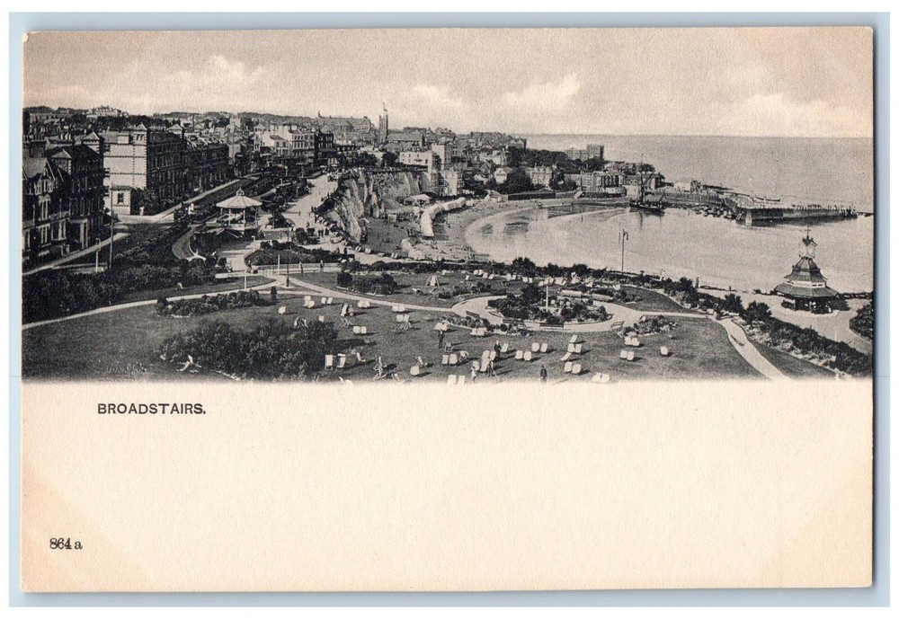 Broadstairs Isle of Thanet England Postcard Beach Park View c1905 Antique