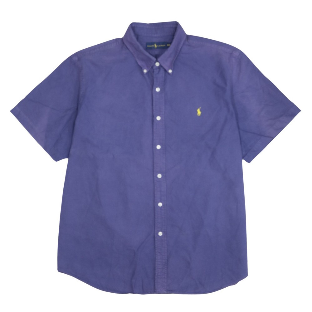 Polo Ralph Lauren Mens Shirt Purple Cotton Button Down Embroidered Pony XXL