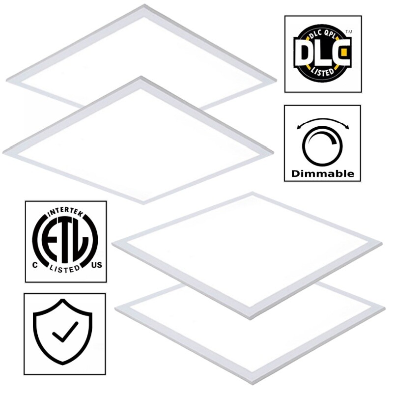 2x2ft LED Panel Lights, 5000K LED Drop Ceiling Lights Fixture, 0-10V Dimmable