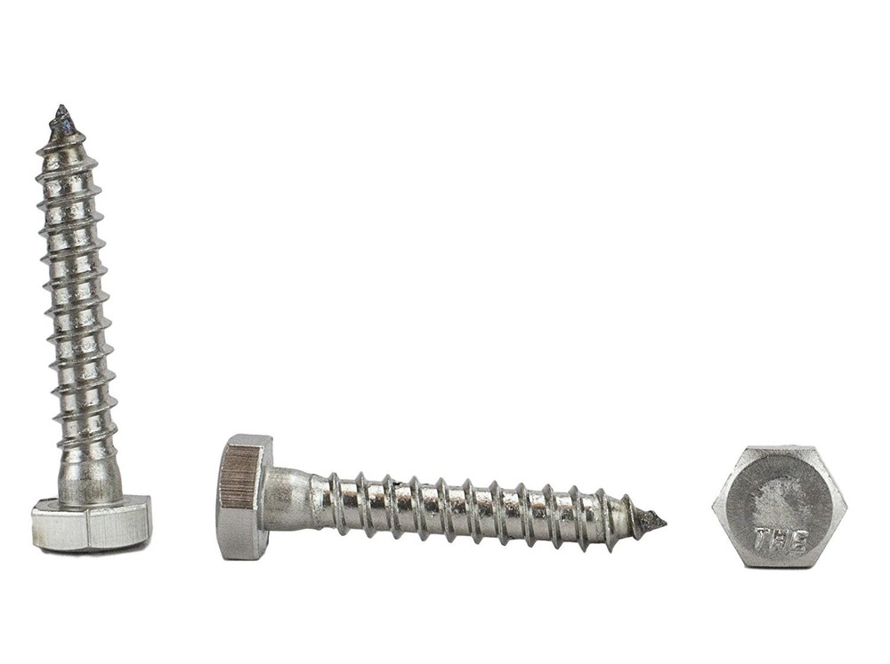 50PCS 1/4 x 1-1/2in Hex Head Lag Screws 18-8 Stainless Steel for Wood