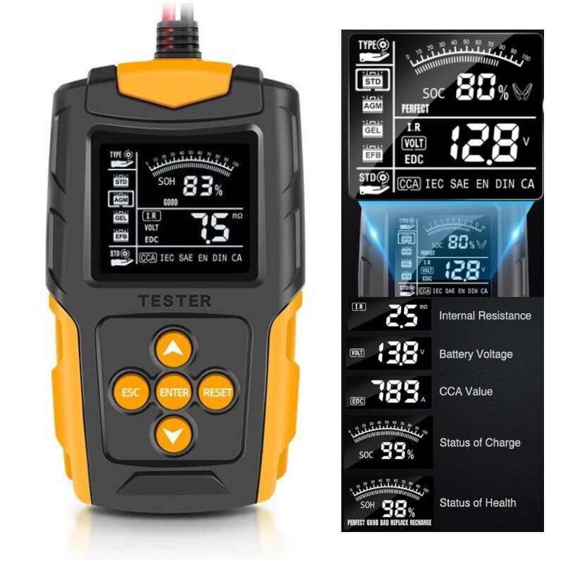12V 24V Test Analyzer Cranking Charging Automotive Digital Battery Tester Car
