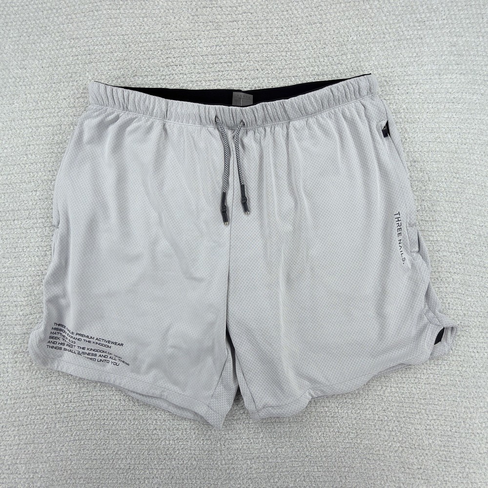 Three Nails Pro-Tech 2.0 Liner Shorts Mens 2XL Gray Performance Training Pockets