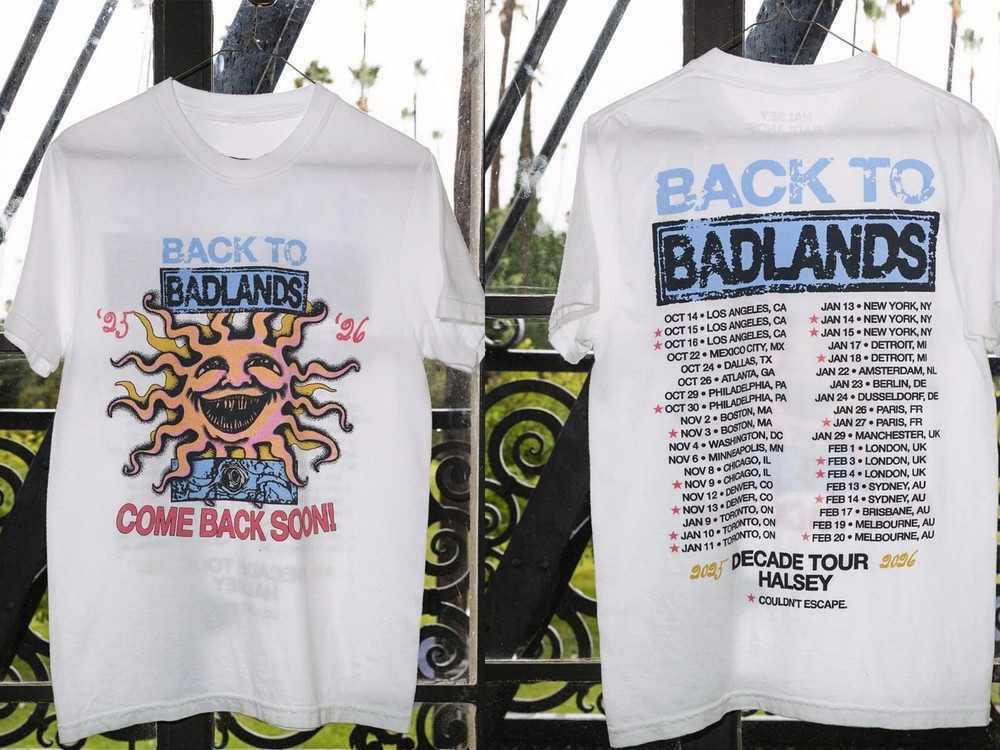 NEW!!! Halsey Back To Badlands Merch Decade Tour 2025 2026 T-Shirt