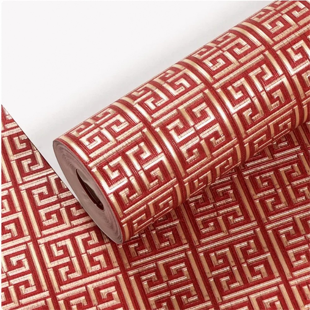 New Chinese Style Wallpaper Rolls Modern Elegant Retro Zen Courtyard Pattern