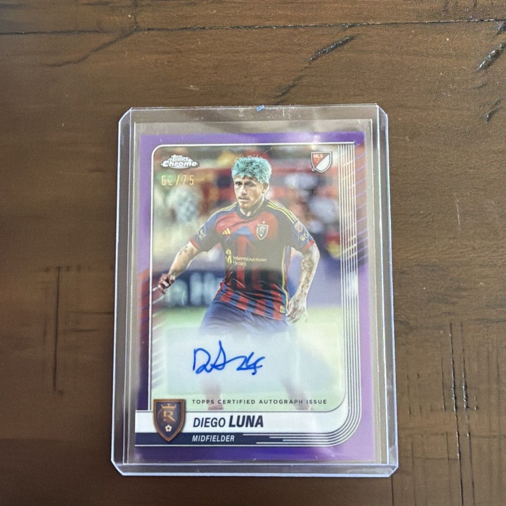 2025 Topps Chrome MLS #CA-DL Diego Luna Purple Wave Auto /75 Real Salt Lake