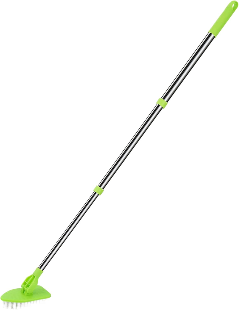 Scrub Cleaning Brush with Long Handle 35' '- 2 in 1 Extendable Floor Brush Tub &