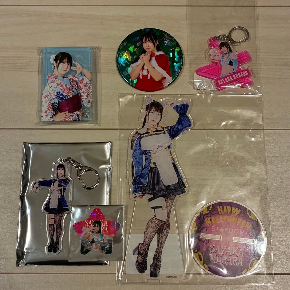 Sayaka Kuri Stardom Acrylic Stand Keychain Badge Sticker Used Women's Pro Wrestl