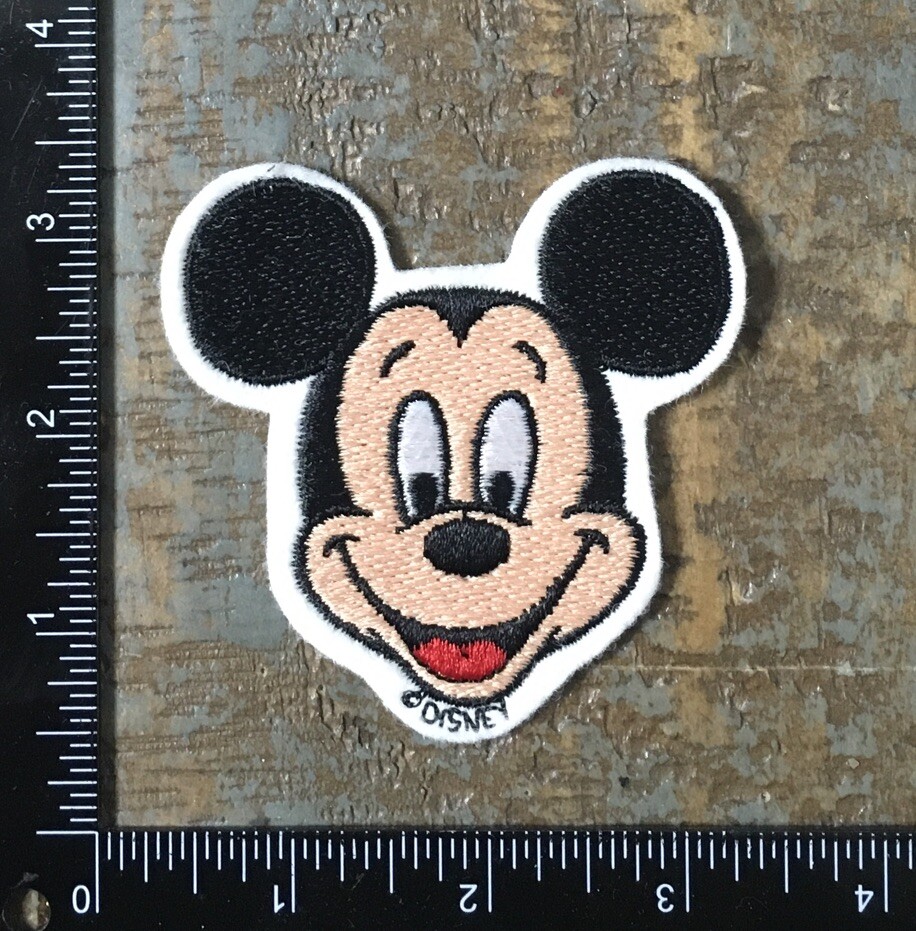 Vintage MICKEY MOUSE Head Walt Disney Character Souvenir Iron-On Patch Felt