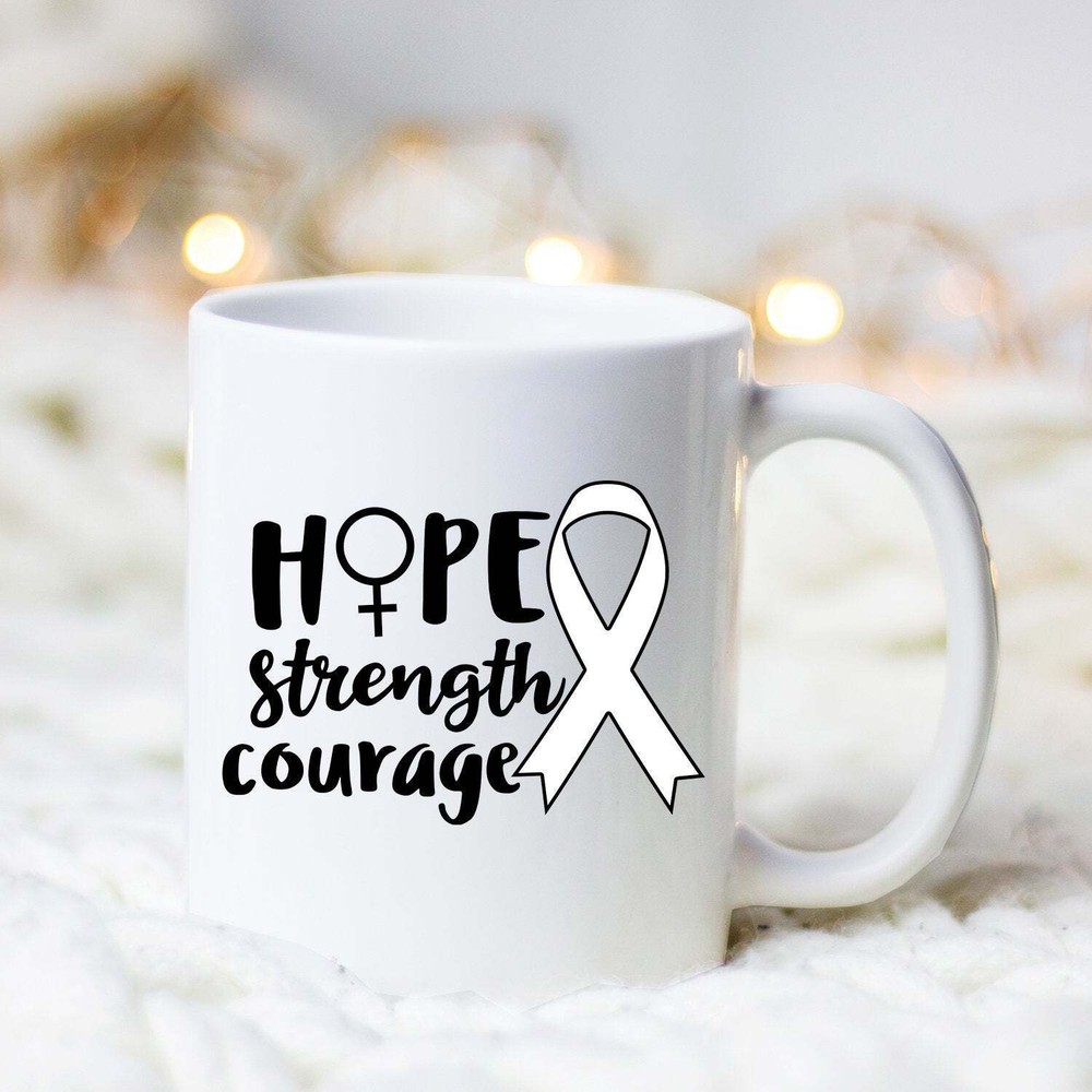 Lung Cancer Warrior Mug Inspirational Gift for Strength and Courage