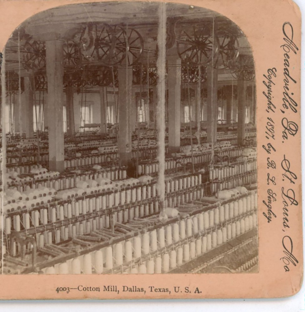 Cotton Mill Dallas TX Keystone Stereoview