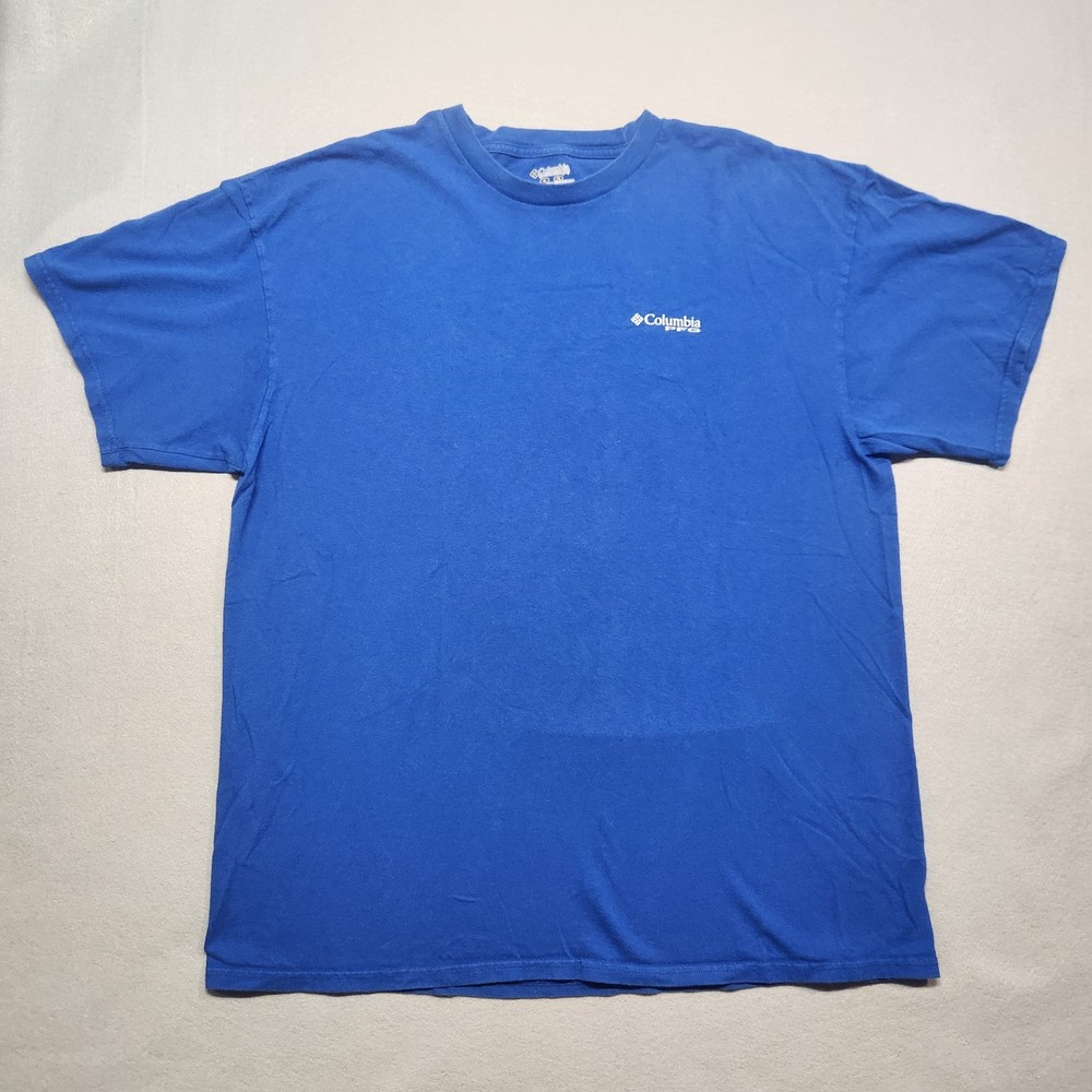 Columbia PFG Graphic T-Shirt Men’s XL Blue Short Sleeve Fishing Outdoor Tee