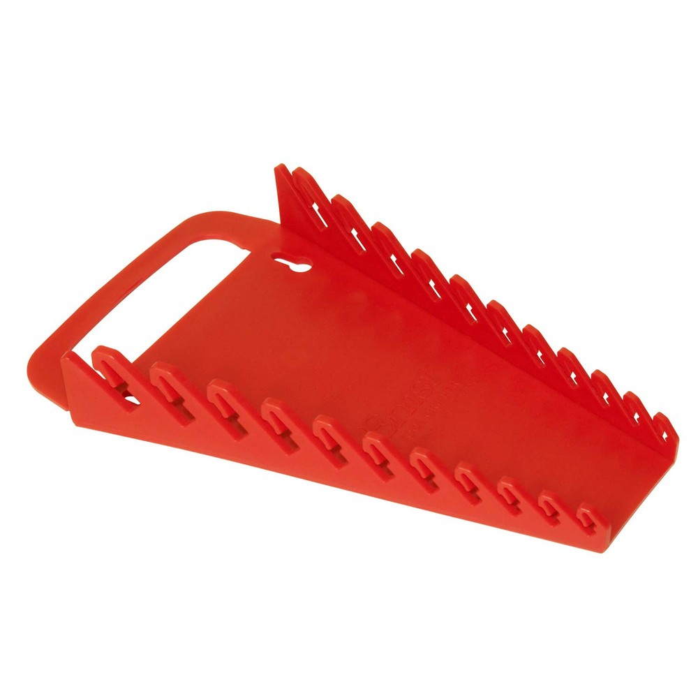 5086 Red Gripper Wrench Organizer Holds 11 Tools for Efficient Storage and Easy Access
