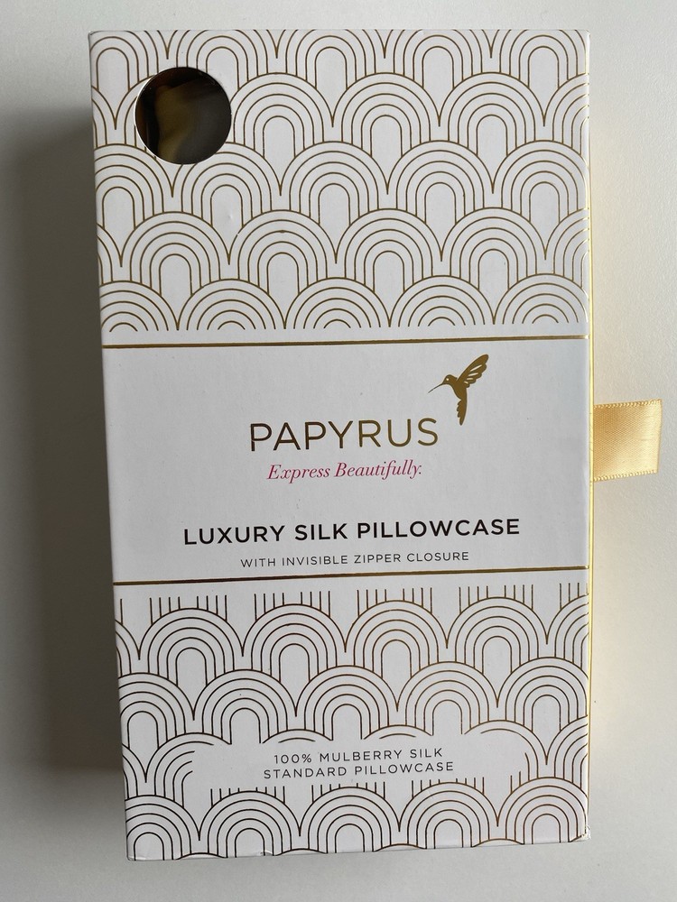 PAPYRUS Luxury Silk Standard Pillowcase 100% Mulberry Silk Silver Zipper Closure