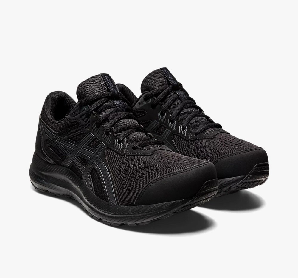 ASICS Gel Contend 8 Running Shoes Size 7.5 Black Grey