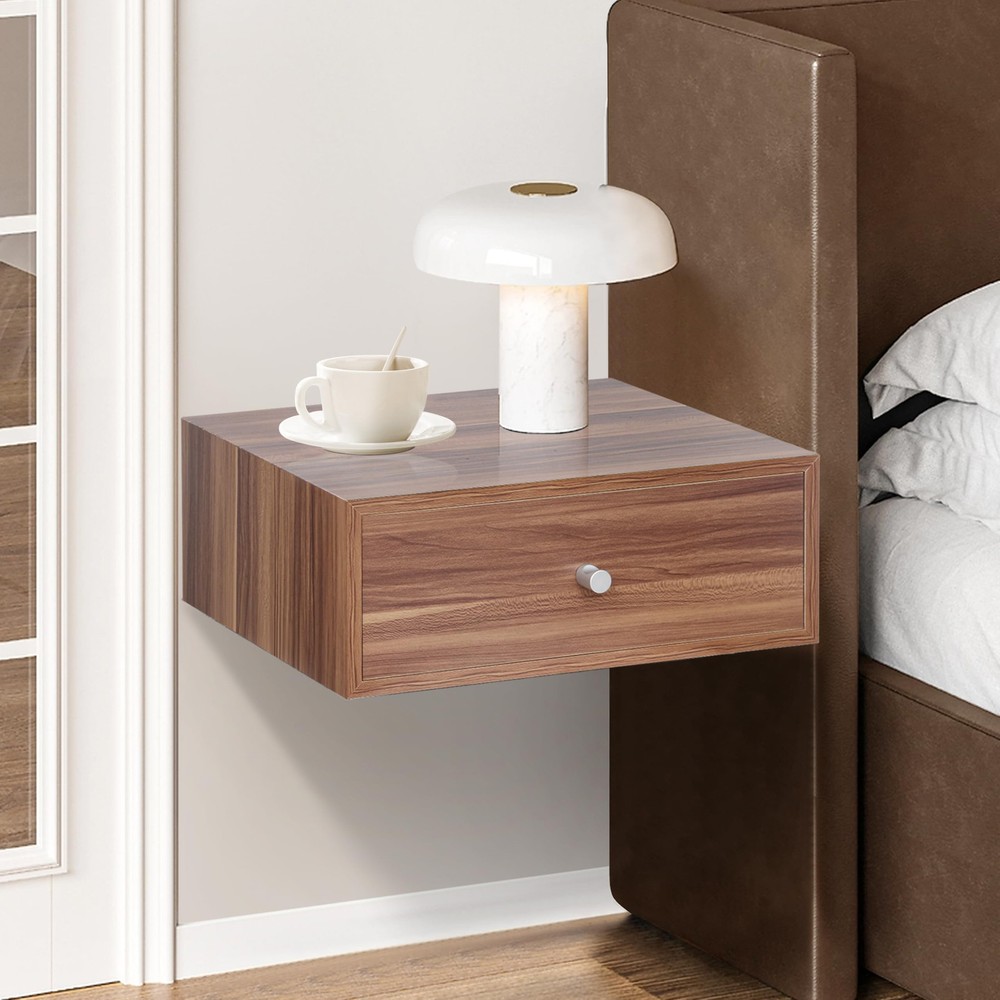 Floating Nightstand with Drawer – Wall-Mounted Bedside Table for Small Spaces