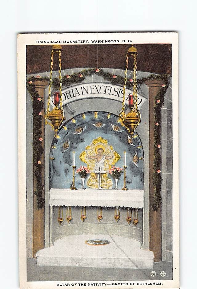 Postcard Altar of Nativity  Franciscan Monastery Washington DC USA