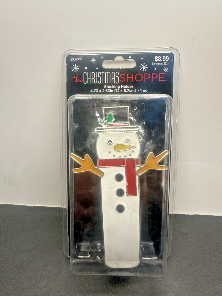 The Christmas Shoppe Stocking Holder SNOWMAN NEW Christmas Decor Holds 8 Ibs
