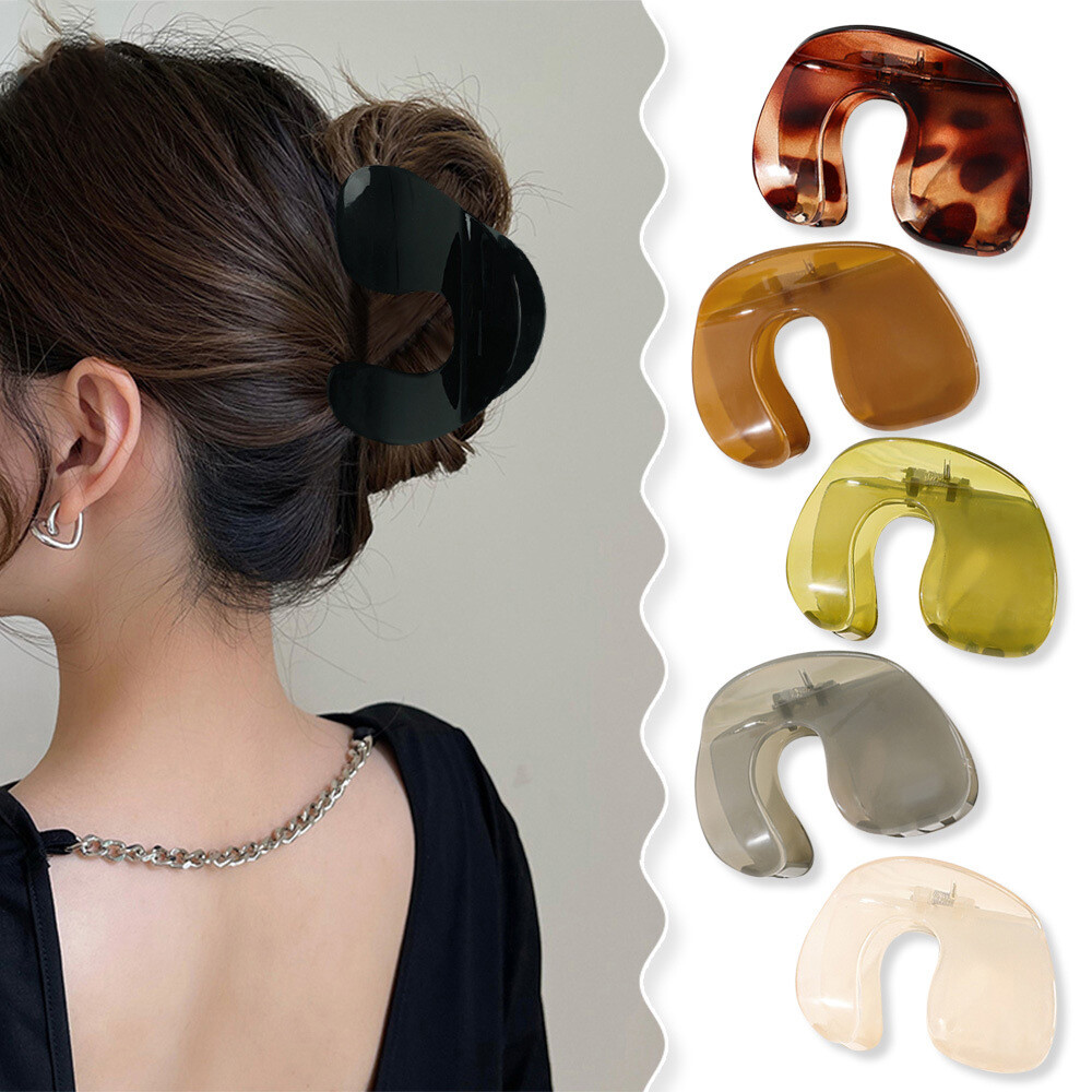 Acrylic U-Shape Geometric Hair Claw Clip for Women's Fashion Accessories