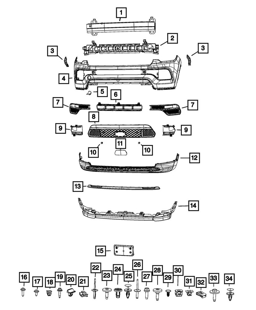 Genuine Mopar Lower Grille 6VH23GXHAB