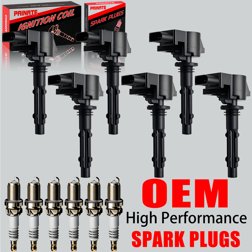 6X Brand OEM Ignition Coil & 6X Iridium Spark Plug For Mercedes-Benz C300 UF535