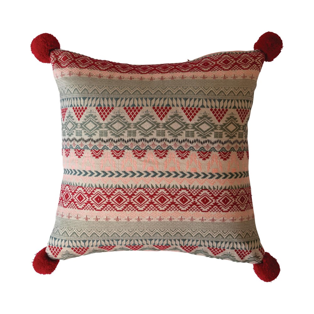 Multicolor Square Pattern Woven Acrylic Jacquard Pillow