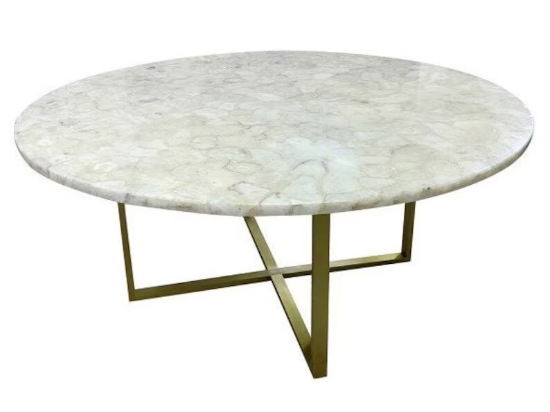 18x18 Agate Corner Side Table Top Round Quartz Sofa Accent Table  