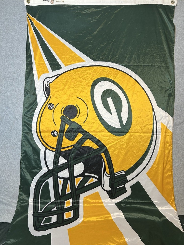 Green Bay Packers Helmet Flag 34x61 Inches Official NFL Licensed Green Yellow White