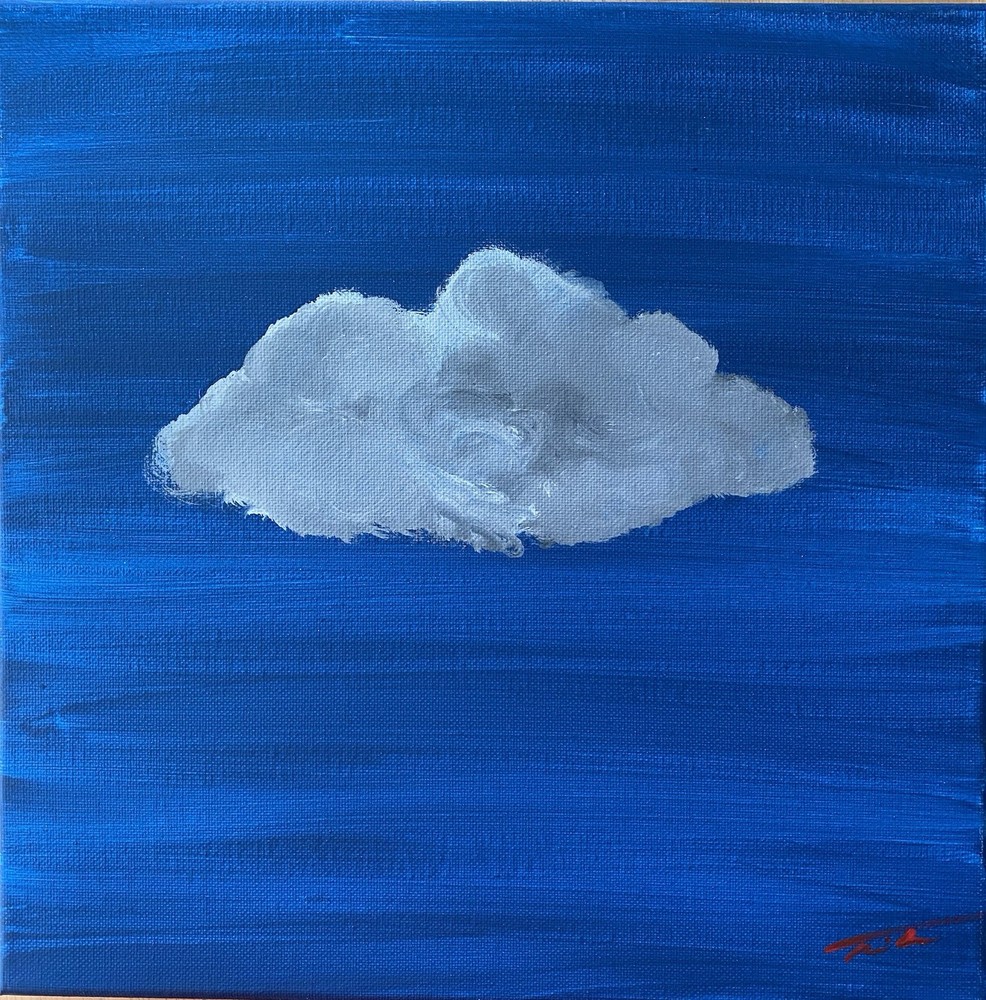 The Cloud Original Acrylic Painting On Canvas Signed By Artist, Unframed, 12x12