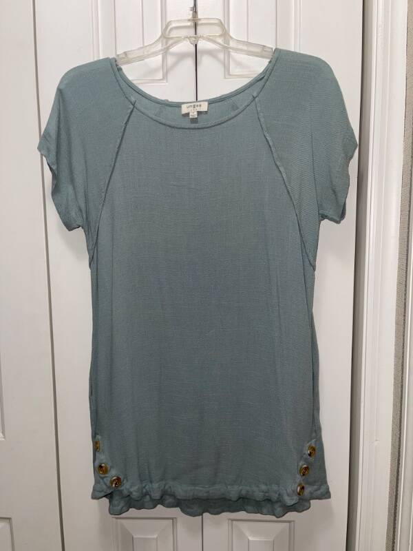 Women's UMGEE Sage Green Linen Blend Tunic Top-Size Small-EUC
