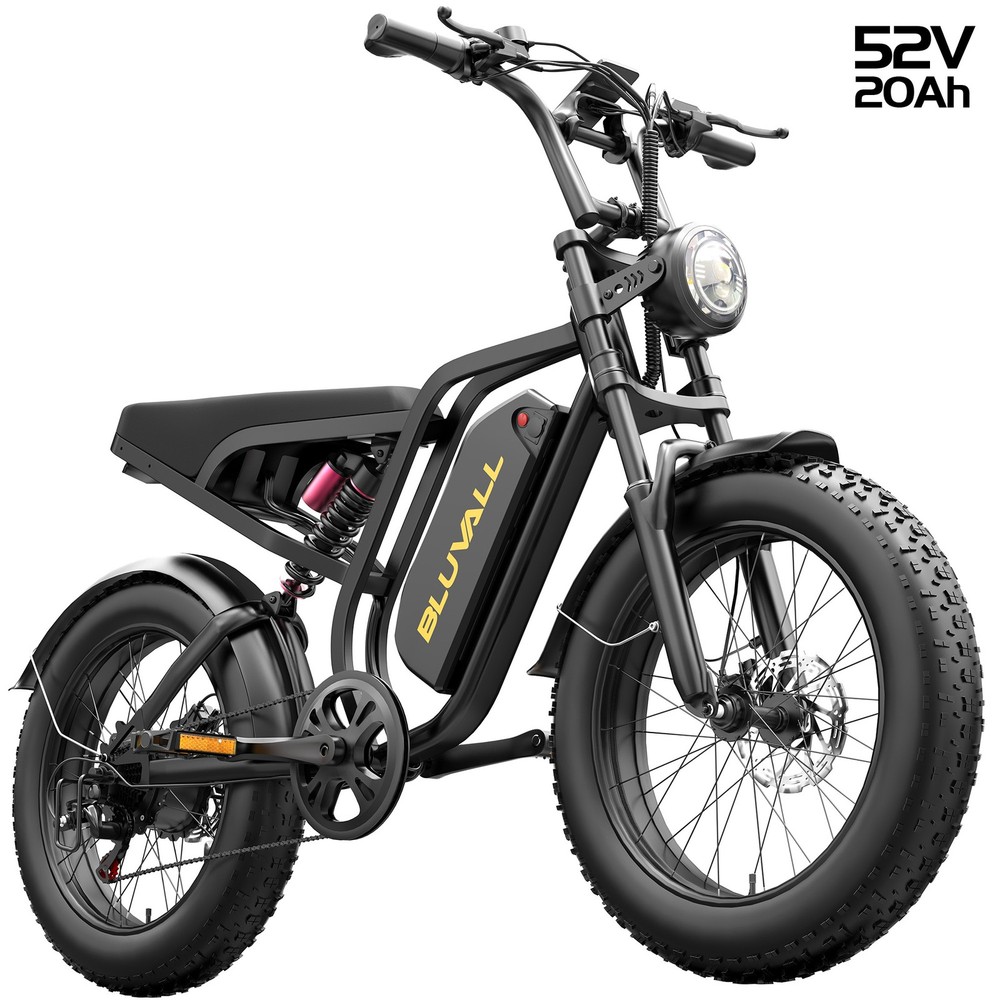 35 MPH Electric Dirt Bike for Adult 7 Speed Bluvall 52V 20AH 1000W 20