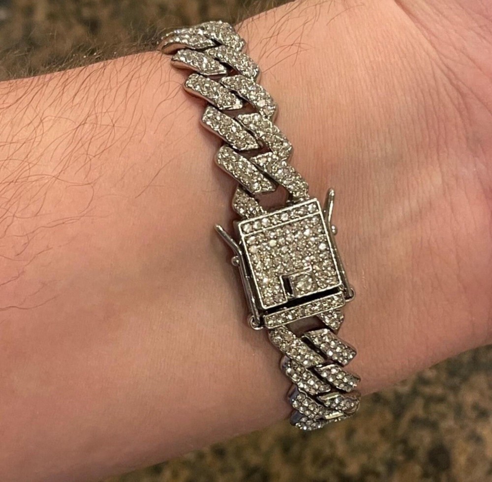 Iced out Miami Cuban chain link bracelet