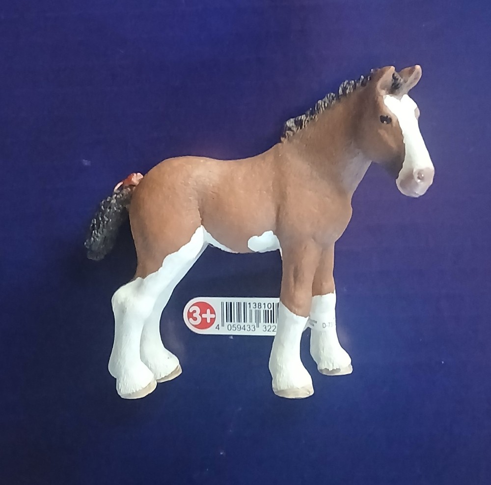 Schleich 13810 Clydesdale Foal Baby Figure Farm New Toy Retired New With Tag