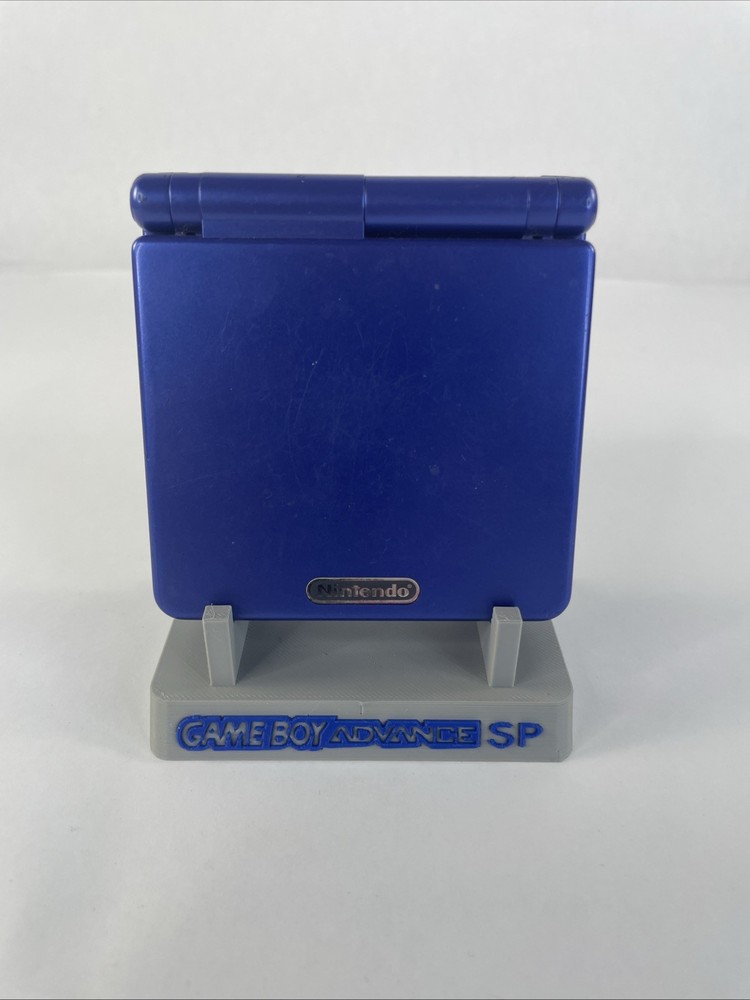 Nintendo Game Boy Advance SP Console - Cobalt Blue TESTED W 3D Printed Stand