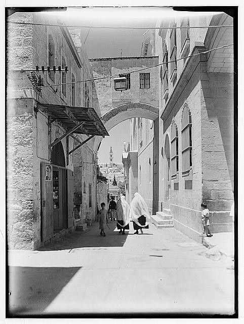 Photo:Jerusalem Palestine 1900s Via Dolorosa Arch Street Scene