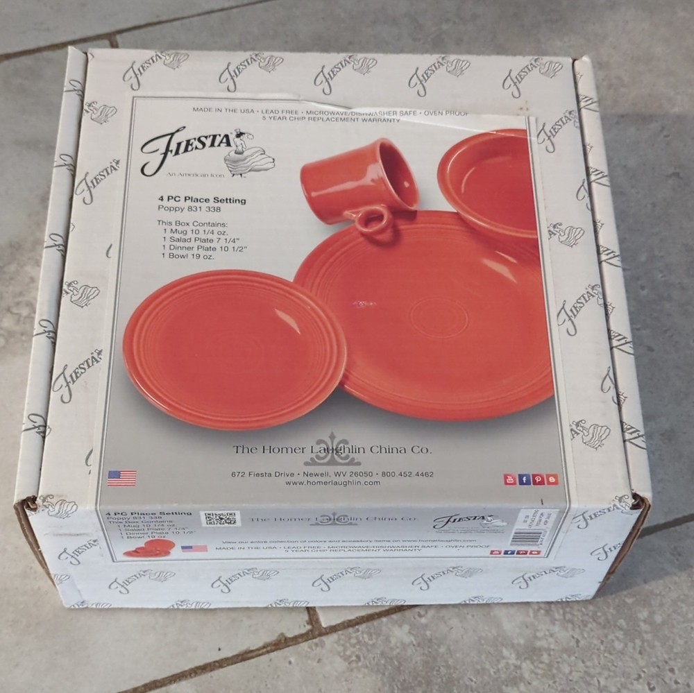 Empty Box Only Fiesta Poppy 4-Piece Place Setting Box