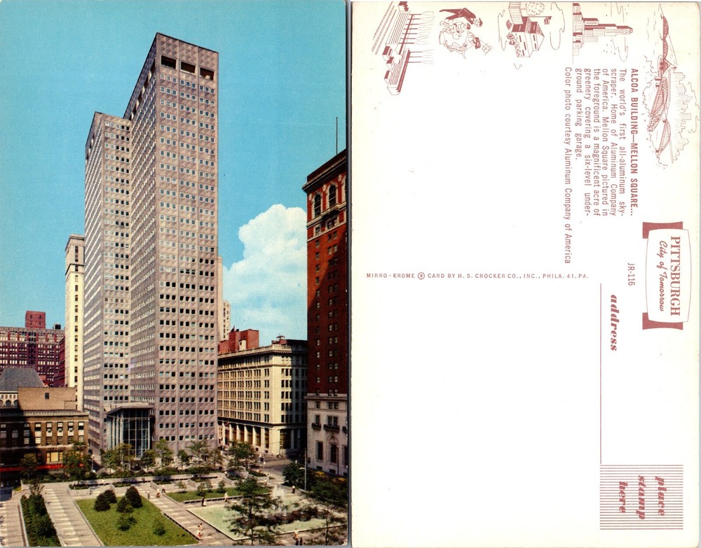 Fifth Avenue Place Pittsburgh Pennsylvania PA Postcard