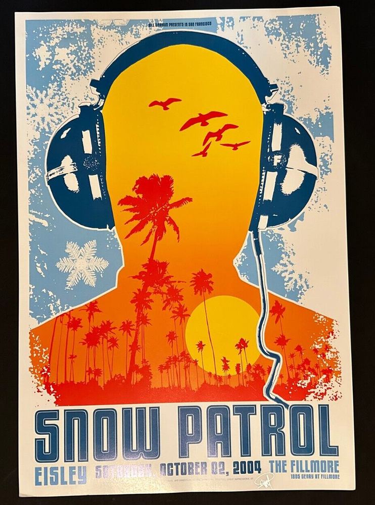 SNOW PATROL Eisley  Original Concert Poster  Fillmore SF 2004 - Signed
