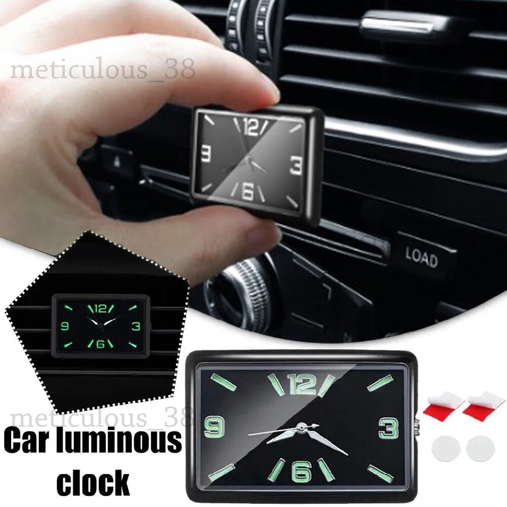Luminous Car Interior Clock Dashboard Stick-On Watch Quartz Clock Universal
