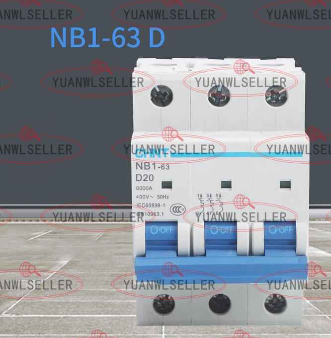 1PCS CHNT Breaker NB1-63 3P D Type D1/2/3/4/6/10/16/20/25/32/40/50/63A 400V New