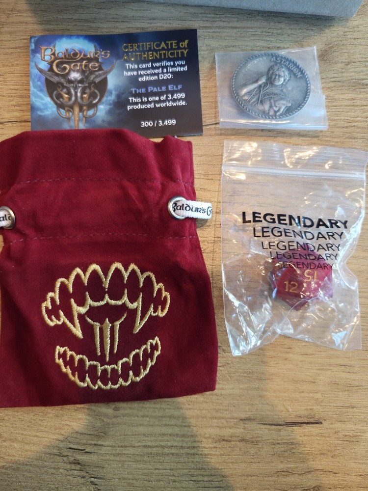 BG3 Baldur's Gate 3 D&D Treasure Pack Astarion Coin Legendary The Pale Elf Dice