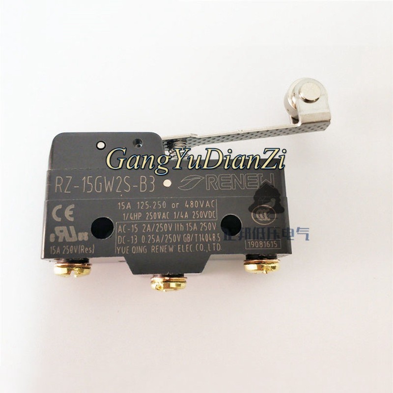 1Pcs RENEW Long handle with copper wheel micro switch RZ-15GW2S-B3 15A 250V