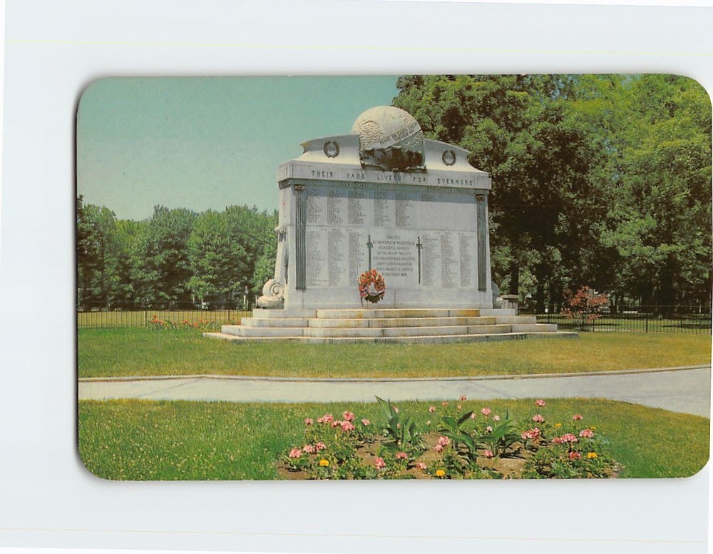 Postcard Cenotaph in Victoria Park Woodstock Ontario Canada