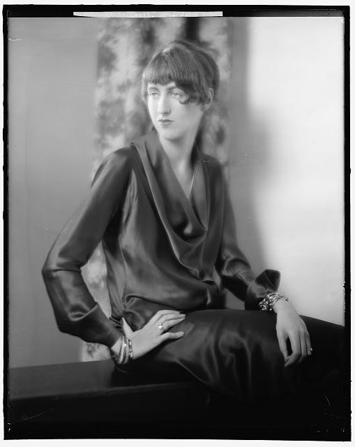 Photo:Mrs John Cecil Portrait Woman Satin Dress Vintage Studio Photo