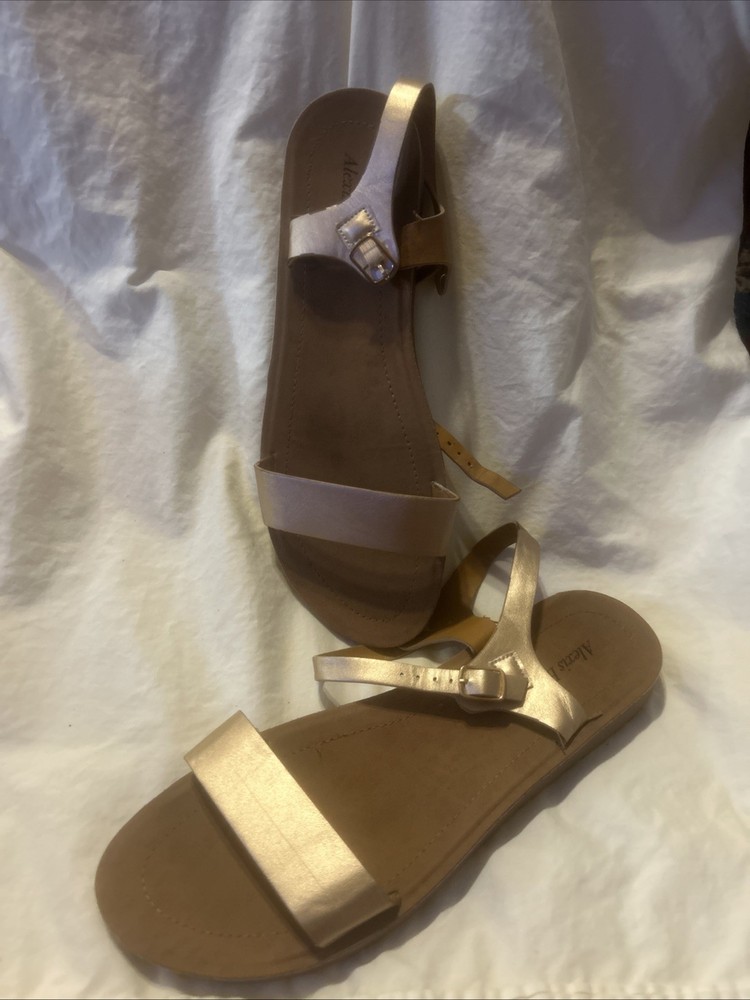 Alexis Bendel Gold Strappy Tie Sandals for Women