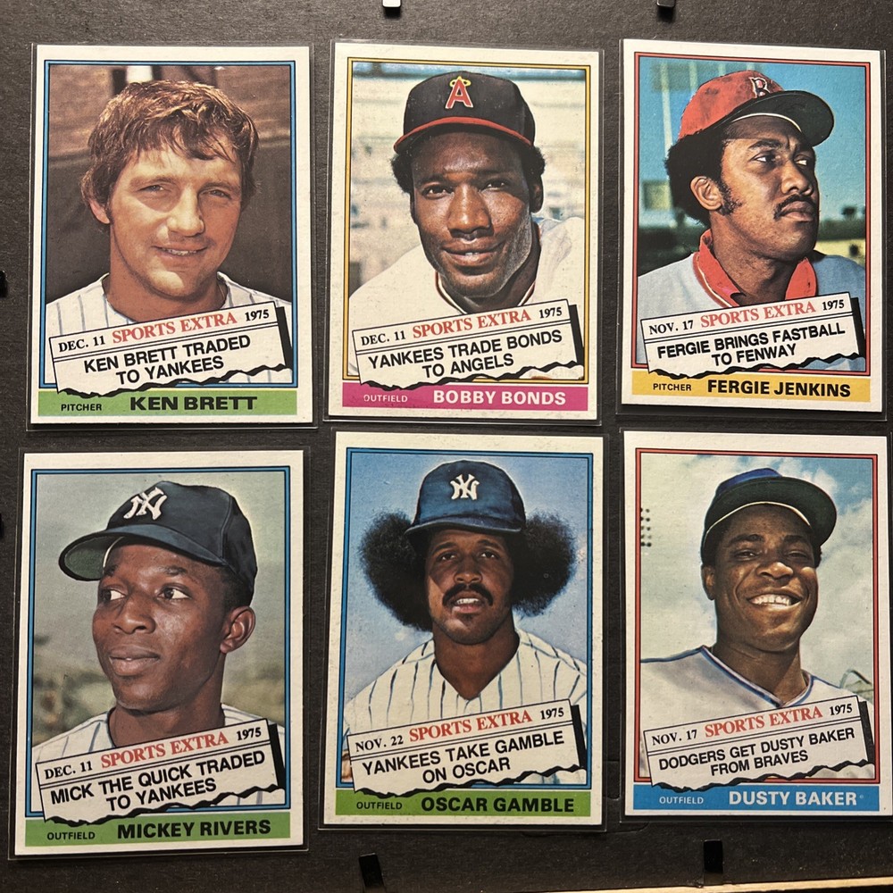 1976 Topps Baseball Complete Traded Set (44) Jenkins Lolich Bonds Gamble