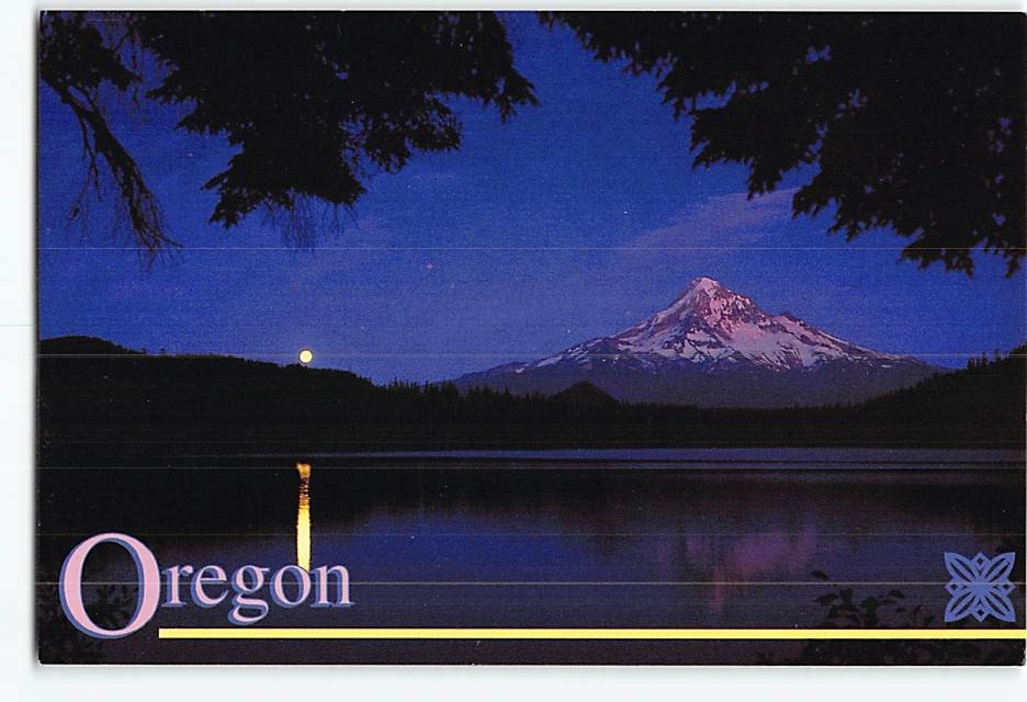 Postcard Moonlight dances on Lost Lake Mt. Hood Oregon USA