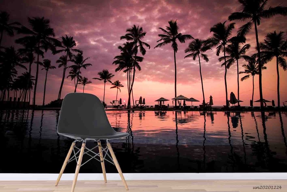 3D Tropical Sunset Landscape Wall Murals Wallpaper Murals Wall Sticker