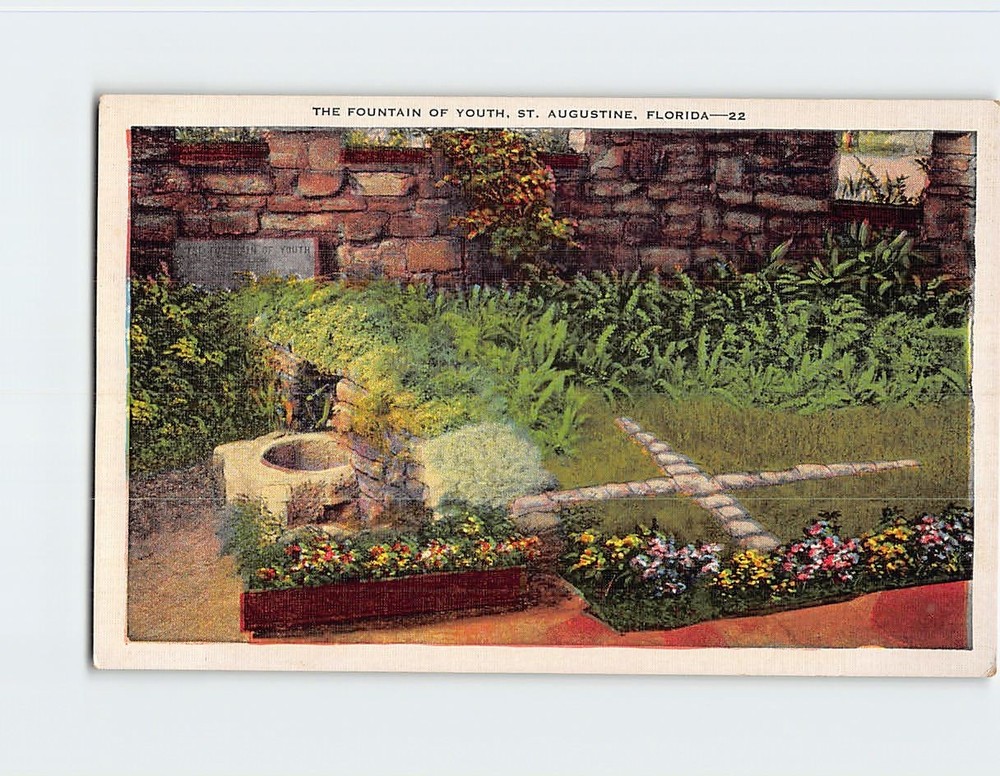 Postcard Fountain of Youth Park St. Augustine Florida USA